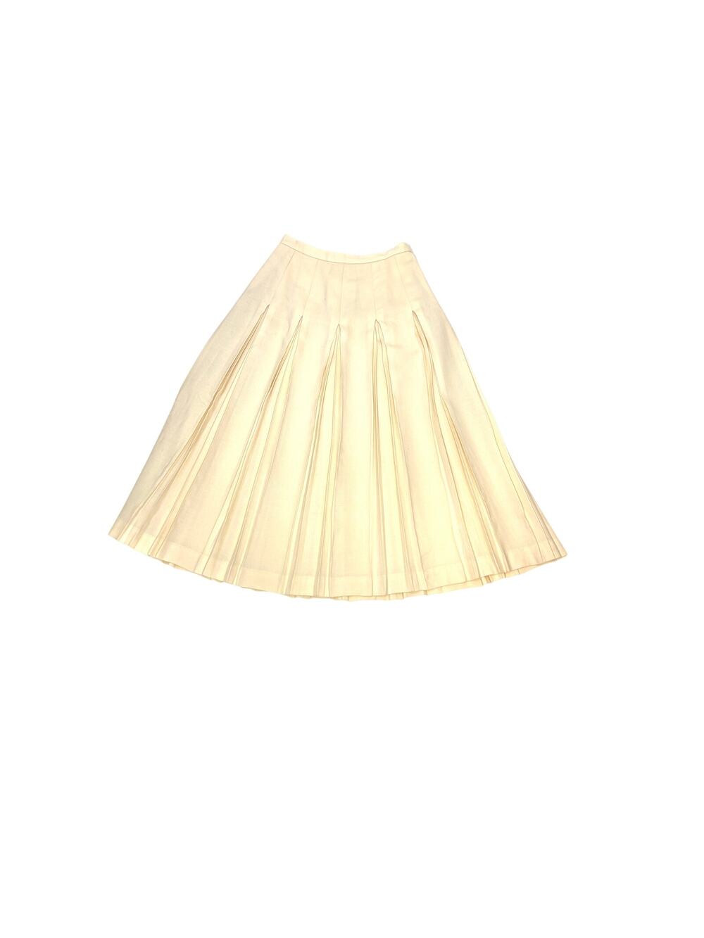 Evan Picone Vintage Worsted Wool Union Made Cream Pleated Maxi Skirt 10